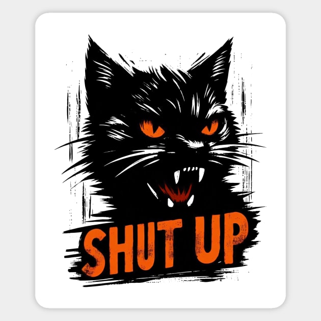 Angry Black cat Sticker by CreativeSage